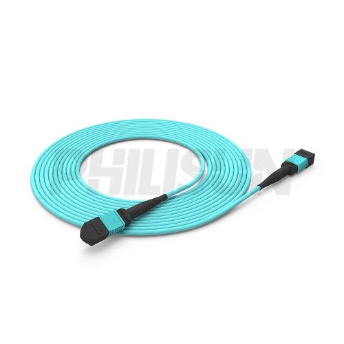 1mpo om3 MPO-8 Fiber Optic Cable - MPO to MPO OM3 Multimode, 8-Fiber Jumper Cord, for 40G/100G/200G/400G Transceivers, PC/APC Polish (Female/Male), Type A/B, Aqua