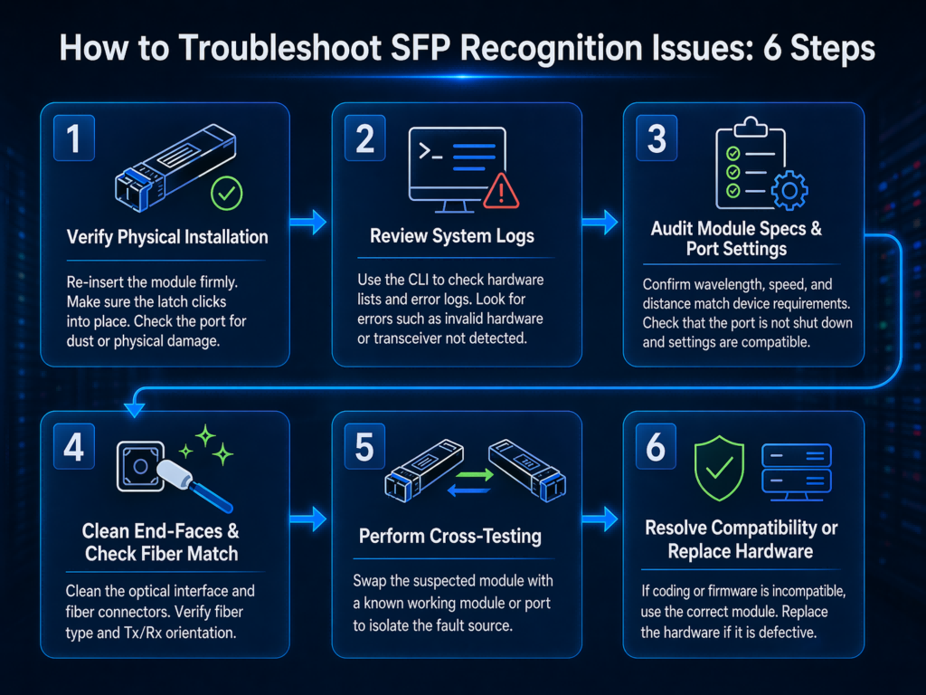6-step-SFP-module-troubleshooting-flowchart-for-recognition-issues