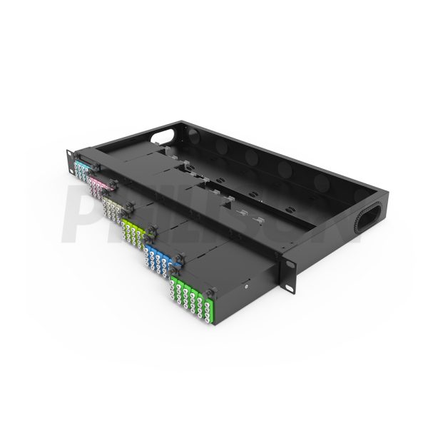Mpo Rack MPO 1U Rack Mount Fiber Enclosure with 6 Metal Cassettes(6pcs of 24 ...