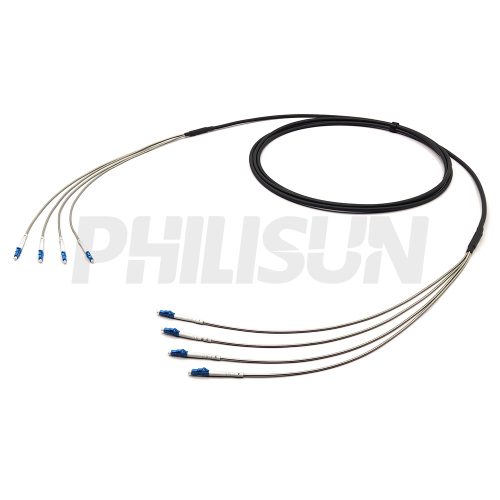7.0mm, Customized FTTA Outdoor Fiber Patch Cable, 4 Fibers, Black