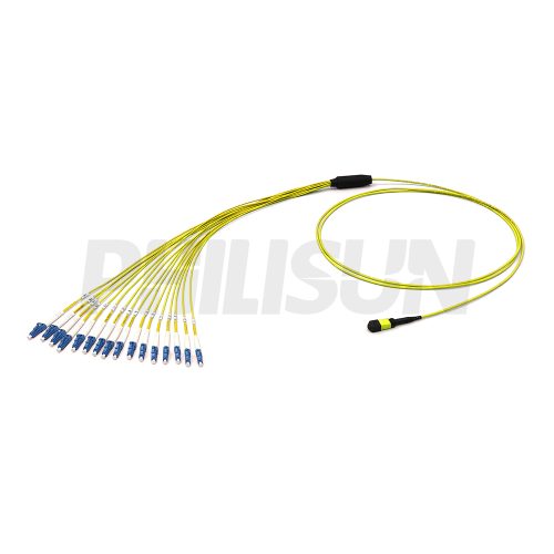 MPO Harness Cable, MPO-16 APC(Female/Male) to LC APC, 16 Fibers, Singlemode, 0.35dB Max, Type  B, Yellow
