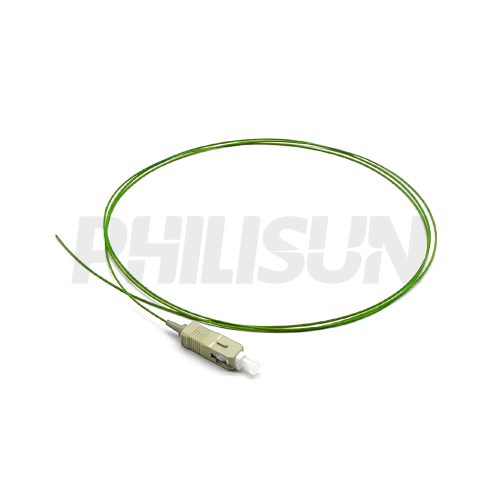 SCUPC OM5 SX 石灰绿色0.9mm LSZH 1.5M 尾纤-1 Fiber Pigtail, SC UPC to Unterminated, Simplex, OM5 Multimode, 0,9mm, Beige