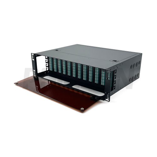主图1 MPO 3U Rack Mount Fiber Patch Panel with 12 Plastic Cassettes(24pcs of 12 Fibers MPO to LC Fiber Patch Cord), 288 Fibers, Fixed Type