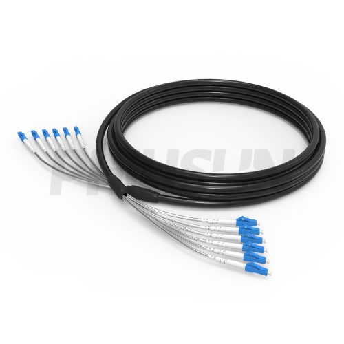 5.0mm, Customized FTTA Outdoor Armored Fiber Patch Cable, 6 Fibers, Black