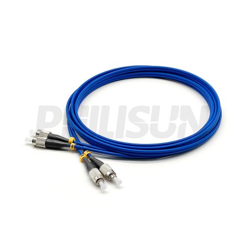 Duplex Zipcord Armored Fiber Patch Cable, 2 Fibers, FC UPC/APC Duplex to FC UPC/APC Duplex, Singlemode/Multimode