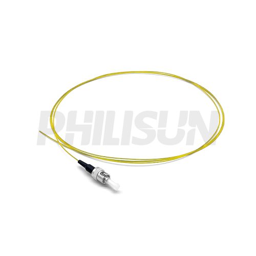 STUPC SM G652D SX 黄色0.9mm LSZH 1.5M 尾纤-1 Fiber Pigtail, ST UPC/APC to Unterminated, Simplex, OS2 Singlemode, 0,9mm, Black/Green