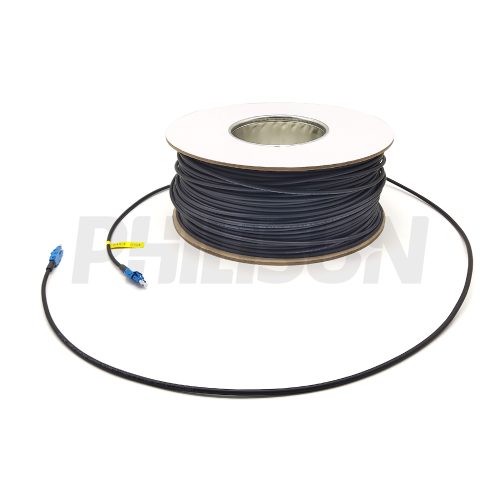 5.0mm, Customized Single-Layer Spiral Armored Tactical Fiber Optic Cable, 2 Fibers, Black